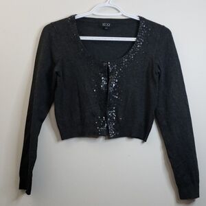 La Vie Grey Bolero Cropped Jacket Size S